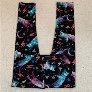 Cold Crush Cat Star & Lightning Bolt Leggings Sz L